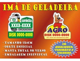 Imãs de geladeira - 1.000 IMÃS DE GELADEIRA 5x4 CM C/ CORTE ESPECIAL PAPEL COUCHÊ 240G colorido